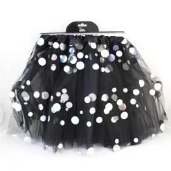 Everything Party Costume Accessories Black Tutu With Spotted Tulle