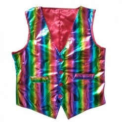 Trademart Costume Adults Shiny Rainbow Waistcoat
