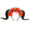 Everything Party By Event Black Headband With Ram, Roses And Skulls