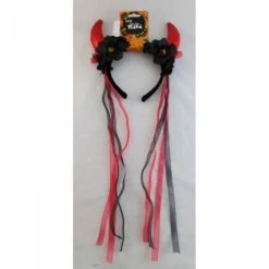 Everything Party Devil Horn Headband With Flowers And Ribbon By Event