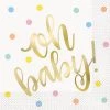 Unique 16pk Foil Stamped Oh Baby Luncheon Napkins By Theme