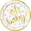 Unique 8pk Foil Stamped Oh Baby Paper Plates