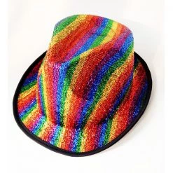 Trademart Rainbow Sparkly Fedora Hat