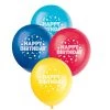 Unique 8pk Assorted Happy Birthday 30cm Latex Balloons