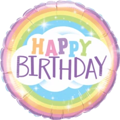 Everything Party Balloons 18" Qualatex Rainbow Happy Birthday Foil Balloon