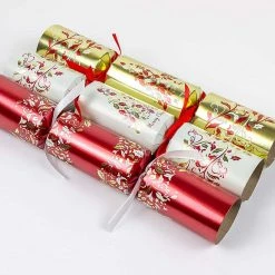 Everything Party Tom Smith 6 Traditional Christmas Crackers Red & Gold Dinner Cube By Event