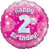 Everything Party 18" Oaktree 2nd Birthday Holographic Pink Foil Balloon