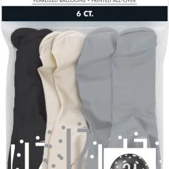 Unique 6pk Assorted Black Silver White 21st Birthday 30cm Latex Balloons