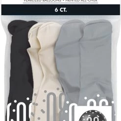 Unique 6pk Assorted Black Silver White 30th Birthday 30cm Latex Balloons