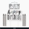 Unique All Birthday 12 Spiral Candles With Happy Birthday Cake Decoration - Black