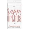 Unique Rose Gold Happy Birthday Rectangle Tablecloth