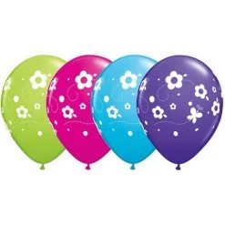 Everything Party Balloons 11" Qualatex Flower & Butterfly Assorted Colour Latex Balloon