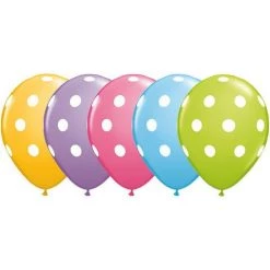 Everything Party 11" Qualatex Polka Dots Assorted Colour Latex Balloon