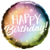 Everything Party 18" Qualatex Metallic Ombre & Dots Happy Birthday Foil Balloon