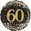 Qualatex 18" Okatree 60th Birthday Holographic Gold & Silver Dots Foil Balloon