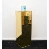 Hayden Agency Party Hire - Gold Mirror Acrylic Plinth 90cm Square