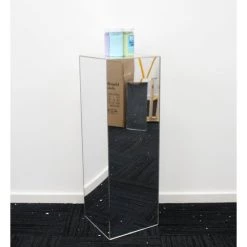 Hayden Agency All Birthday Party Hire - Silver Mirror Acrylic Plinth 90cm Square