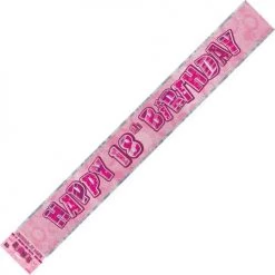 Everything Party All Birthday Happy 18th Birthday Banner (Blue, Pink, And Black)