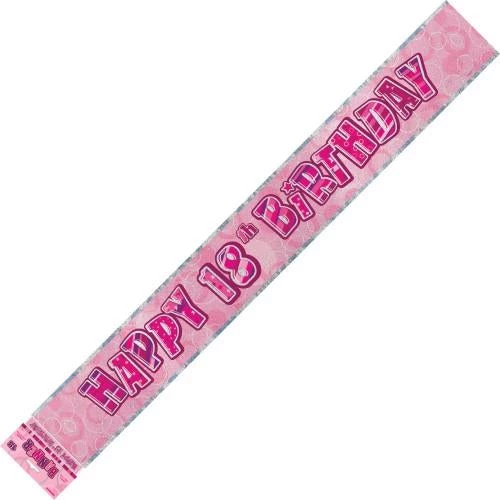 Everything Party All Birthday Happy 18th Birthday Banner (Blue, Pink, And Black)