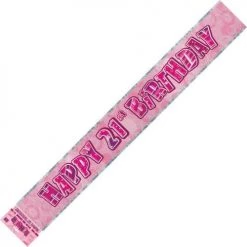Everything Party Happy 21st Birthday Banner (Blue, Pink, And Black) All Birthday