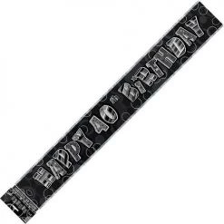 Everything Party Happy 40th Birthday Banner (Blue, Pink, And Black)