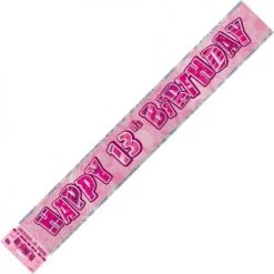 Everything Party Happy 13th Birthday Banner (Blue, Pink, And Black) All Birthday