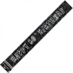Everything Party Happy 80th Birthday Banner (Blue, Pink, And Black)