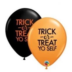 11" Qualatex Printed Simply Trick Or Treat Yo Self Latex Balloon