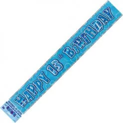Everything Party Happy 13th Birthday Banner (Blue, Pink, And Black) All Birthday