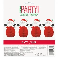Everything Party By Event 4pk Mini Santa Honeycombs Decoration