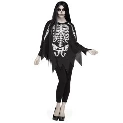 Everything Party Costume Skeleton Women Poncho