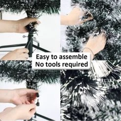 Wish By Event 90cm White Tipped Ultra Bright Fibre Optic Flashing LED Light Up Christmas Tree