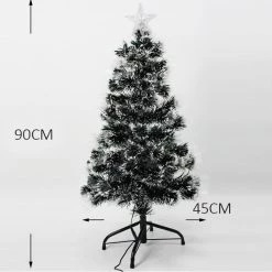 Wish By Event 90cm White Tipped Ultra Bright Fibre Optic Flashing LED Light Up Christmas Tree