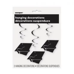 Everything Party By Event Graduation Hats 3 Hanging Swirl Decorations