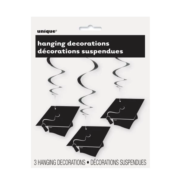 Everything Party By Event Graduation Hats 3 Hanging Swirl Decorations