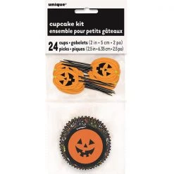 Everything Party By Event 24pk Halloween Pumpkin Face Cupcake Kit