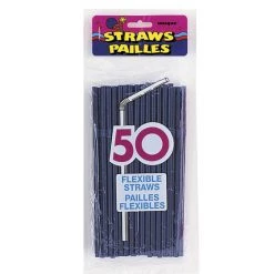 Everything Party 50 Flexible Straws - Navy Blue