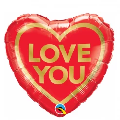 Balloons 18" Qualatex Foil Heart Shape Love You Balloon