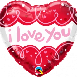18" Qualatex Foil Heart Shape Love You Balloon