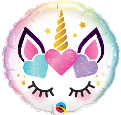 Everything Party 18" Qualatex Unicorn Eyelashes Foil Balloon Balloons
