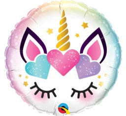 Everything Party 18" Qualatex Unicorn Eyelashes Foil Balloon Balloons