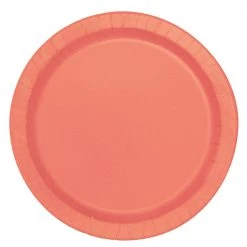 Unique 16pk Coral Paper Plates - 23cm