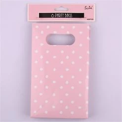 Everything Party 6pk Pink Paper Party Loot Bags With White Dotty