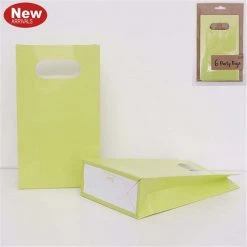 Everything Party 6pk Neon Yellow Paper Party Loot Bags