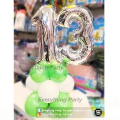 Everything Party 13th Birthday Balloon Table Arrangement