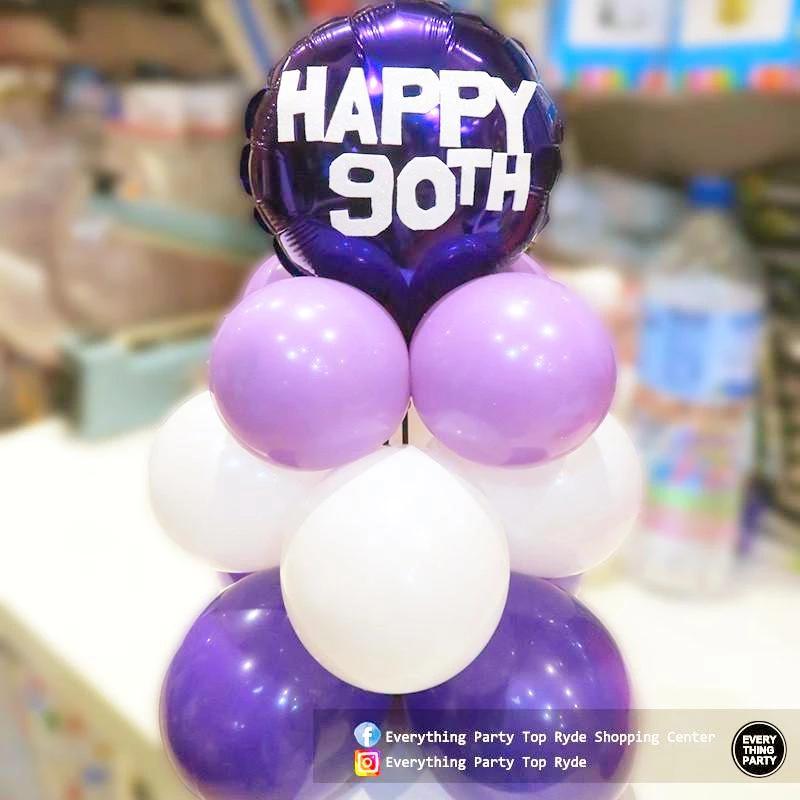 Everything Party 90th Birthday Table Balloon Arrangement Balloons