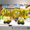 Everything Party Balloons Double Table Balloon Arrangement With Customised Name
