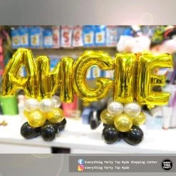 Everything Party Balloons Double Table Balloon Arrangement With Customised Name