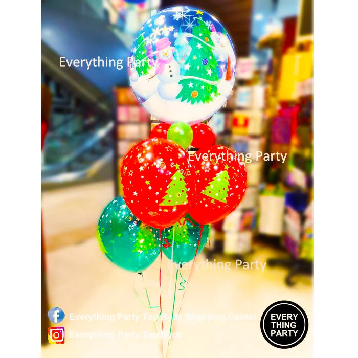 Everything Party Balloons Christmas Bubbles Helium Balloon Bouquet