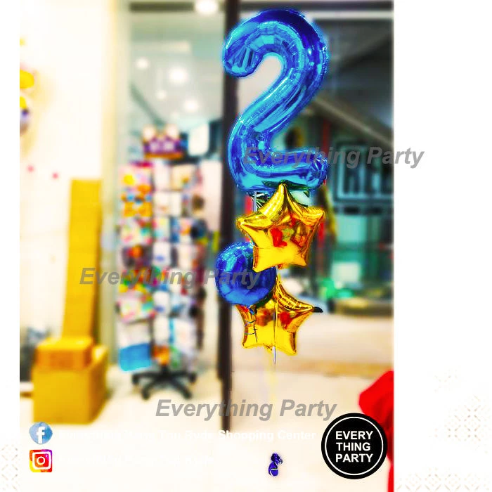 Everything Party 2nd Birthday Helium Balloon Bouquet Balloons